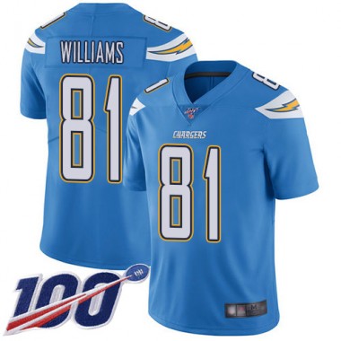 Los Angeles Chargers NFL Football Mike Williams Electric Blue Jersey Youth Limited #81 Alternate 100th Season Vapor Untouchable->los angeles chargers->NFL Jersey